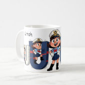 カスタマイズ可能 名前 セーラー キャラクター * U * コーヒーマグカップ (正面左)