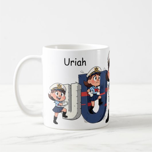 カスタマイズ可能 名前 セーラー キャラクター * U * コーヒーマグカップ (左)