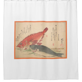 カスタマイズ可能 和風魚柄 シャワーカーテン