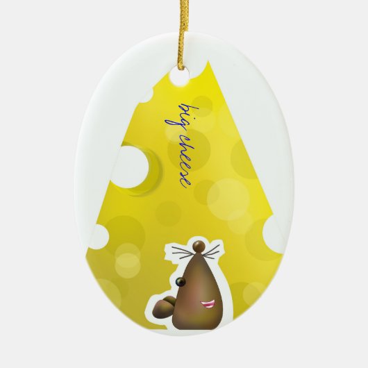 カスタマイズ可能: 大きいチーズ セラミックオーナメント (正面)