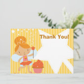 カスタマイズ可能-妖精のプリンセスのカップケーキありがとう サンキューカード (スタンド正面)