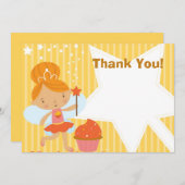 カスタマイズ可能-妖精のプリンセスのカップケーキありがとう サンキューカード (正面/裏面)