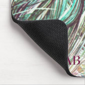 カスタマイズ可能: 孔雀の羽 マウスパッド (コーナー)