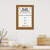 カスタマイズ可能 – 掲示板の教室ルール ポスター (キッチン)