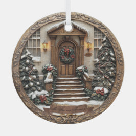 カスタマイズ可能(日付&名前)美しい彫刻/3D外観 ガラスオーナメント