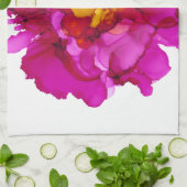 カスタマイズ可能!!!明るい赤紫色牡丹の大きな花 – キッチンタオル (折り畳み)