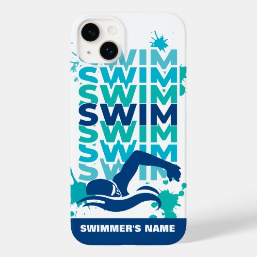 カスタマイズ可能 水泳選手のスマホケース Case-Mate iPhoneケース (裏面)