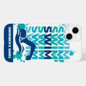 カスタマイズ可能 水泳選手のスマホケース Case-Mate iPhoneケース (裏面 (横))
