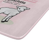 カスタマイズ可能，洗礼，ピンク，女の子，子羊 カッティングボード (角)