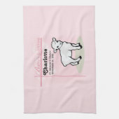 カスタマイズ可能，洗礼，ピンク，女の子，子羊 キッチンタオル (縦)