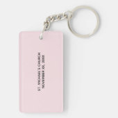 カスタマイズ可能,洗礼,ピンク,女の子,子羊 キーホルダー (裏面)