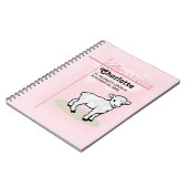 カスタマイズ可能，洗礼，ピンク，女の子，子羊 ノートブック (左側)
