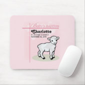 カスタマイズ可能，洗礼，ピンク，女の子，子羊 マウスパッド (マウス)