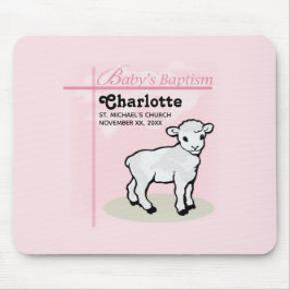 カスタマイズ可能，洗礼，ピンク，女の子，子羊 マウスパッド