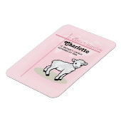 カスタマイズ可能，洗礼，ピンク，女の子，子羊 マグネット (左側)