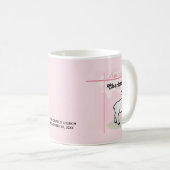 カスタマイズ可能 洗礼 ピンク 女の子 羊 コーヒーマグカップ (正面右)