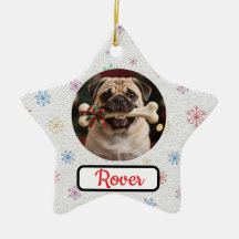カスタマイズ可能 犬と骨 ペット スター クリスマス
