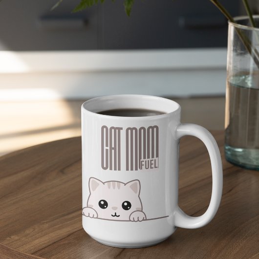 カスタマイズ可能 猫ママの燃料 コーヒーマグカップ