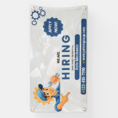 カスタマイズ可能 現在募集中の自動車整備士 横断幕 (縦)