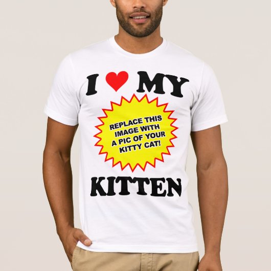 カスタマイズ可能 私の子猫大好き Tシャツ (正面)