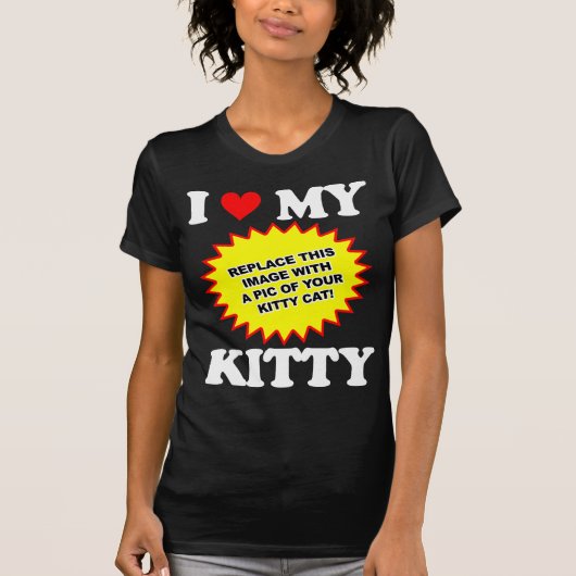 カスタマイズ可能 私の子猫大好き Tシャツ (正面)