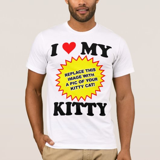 カスタマイズ可能 私の子猫大好き Tシャツ (正面)