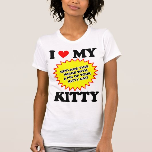 カスタマイズ可能 私の子猫大好き Tシャツ (正面)