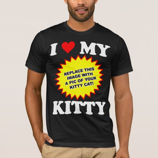 カスタマイズ可能 私の子猫大好き Tシャツ (正面)