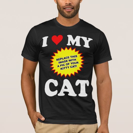 カスタマイズ可能 私の猫が大好き Tシャツ (正面)