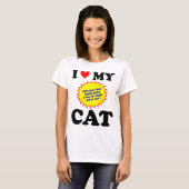 カスタマイズ可能 私の猫が大好き Tシャツ (正面フル)