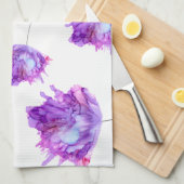 カスタマイズ可能！紫あじさいトスパターン – - キッチンタオル (四つ折り)