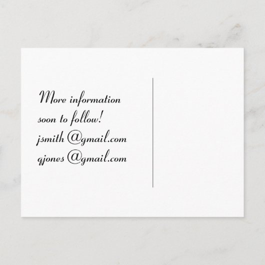 カスタマイズ可能：結び目を結ぶ – 日付を保存する 案内ポストカード (裏面)