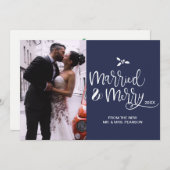 カスタマイズ可能、 結婚して幸せな、 クリスマス、 フォト シーズンカード (正面/裏面)