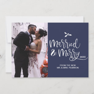 カスタマイズ可能、 結婚して幸せな、 クリスマス、 フォト シーズンカード
