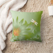 カスタマイズ可能: 緑のデイジー クッション (ブランケット)