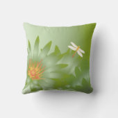 カスタマイズ可能: 緑のデイジー クッション (裏面)