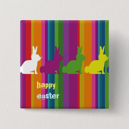 カスタマイズ可能: 色のバニー 缶バッジ (正面)