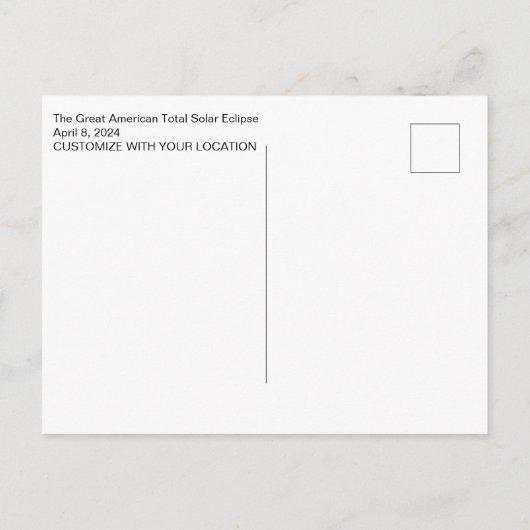 カスタマイズ可能:農地を介したEclipse ポストカード (裏面)