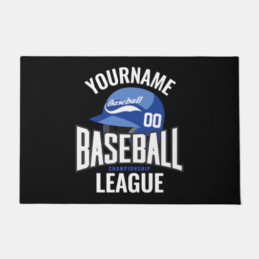カスタマイズ可能 野球選手 名前 チーム チャンピオン クラブ ドアマット (正面)