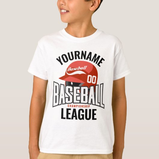 カスタマイズ可能 野球選手 名前 チーム チャンピオン クラブ Tシャツ (正面)