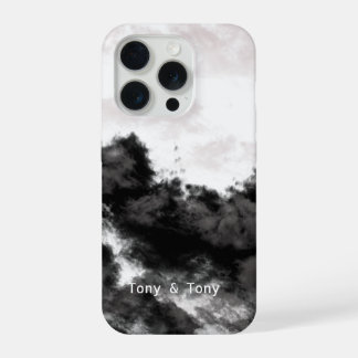 カスタマイズ可能 雲のある風景 I モノクロ iPhone 15 PROケース