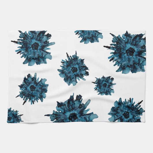 カスタマイズ可能!!!青いスパイダームトスパターン – - キッチンタオル (横)