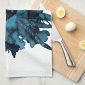 カスタマイズ可能!!!青い蜘蛛の母が大きな花 キッチンタオル (四つ折り)