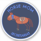 カスタマイズ可能：馬の母 – 栗の馬のドードル シール (正面)