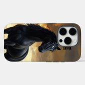 カスタマイズ可能 黒馬 名前入り Case-Mate iPhoneケース (裏面 (横))