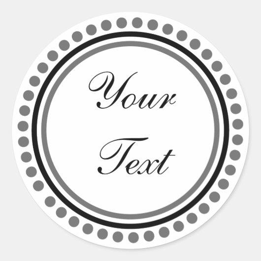 カスタマイズ可能（黒/グレーのドット円） ラウンドシール (正面)