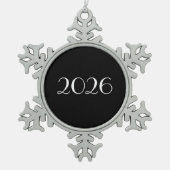 カスタマイズ可能 2026 スノーフレークピューターオーナメント (正面)