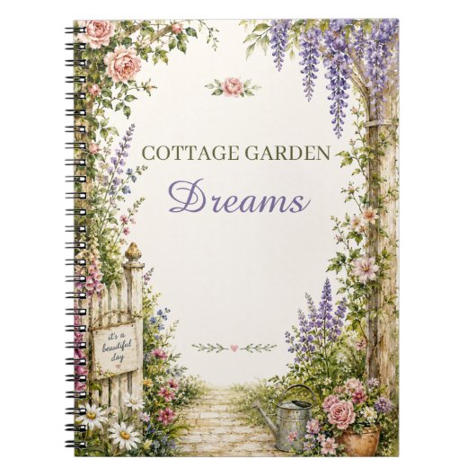 カスタマイズ可能 Cottage Garden Dreams ノート (正面)
