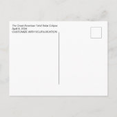 カスタマイズ可能: ECLIPSE OVER LAKE ポストカード (裏面)
