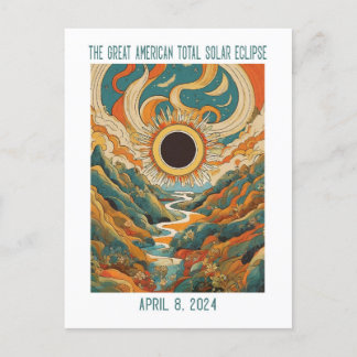 カスタマイズ可能： ECLIPSE OVER RIVER ポストカード